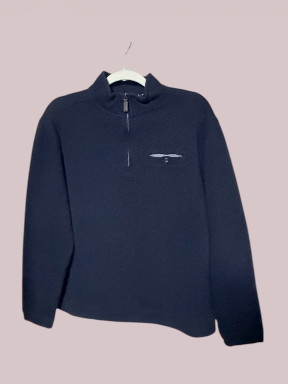 Johnston & Murphy Navy Half-Zip Sweater